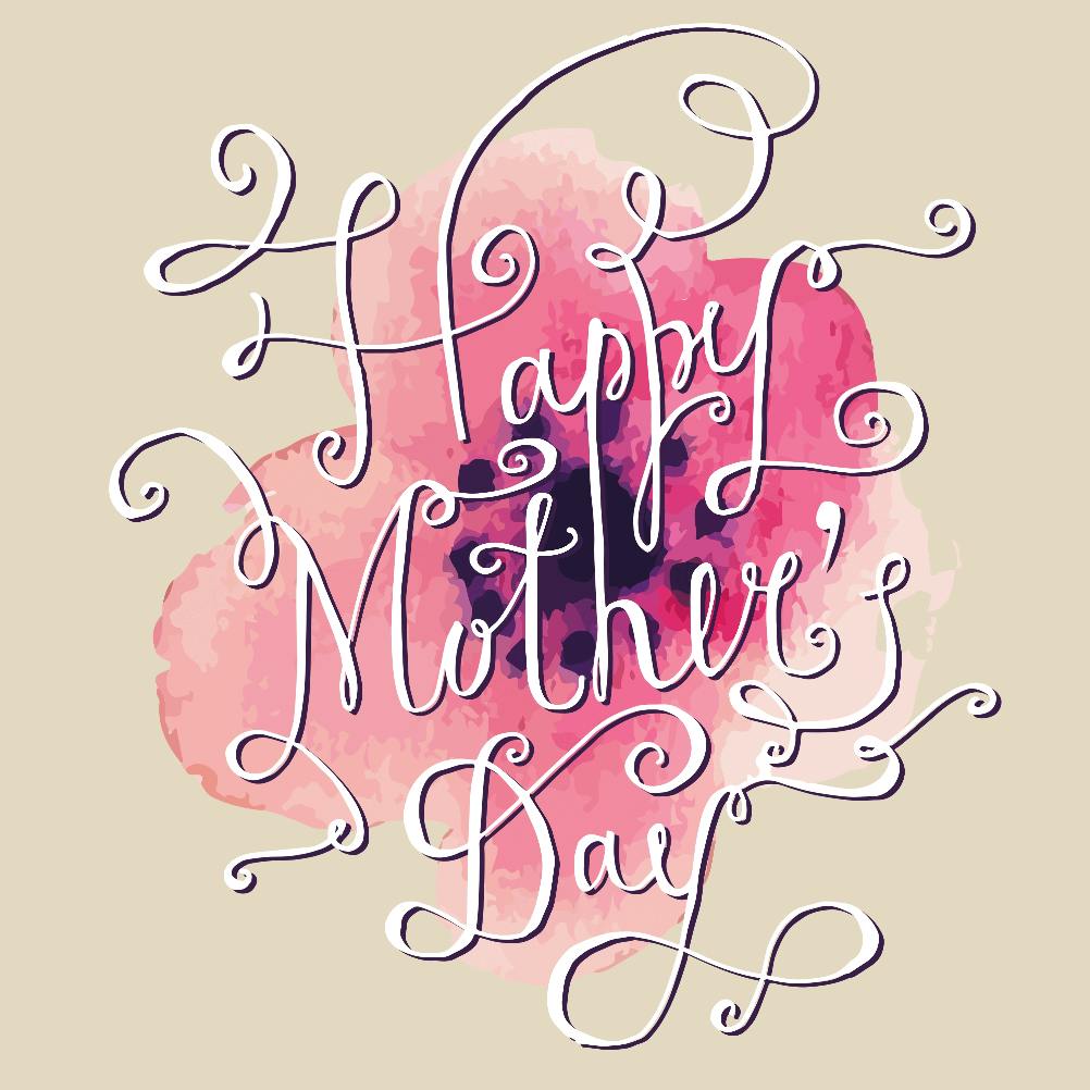 Fancy font flower - mother's day card
