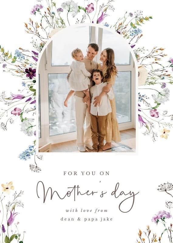 Fancy wild flowers - tarjeta del día de la madre