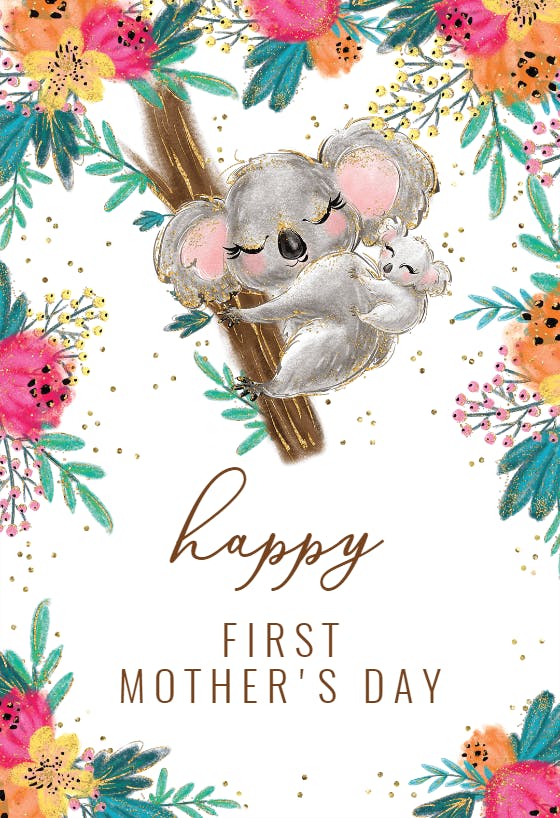 First mothers day koala -  tarjeta del día de la madre