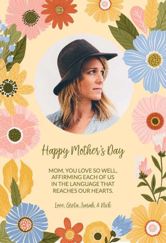 Floral blooms photo - mother's day card
