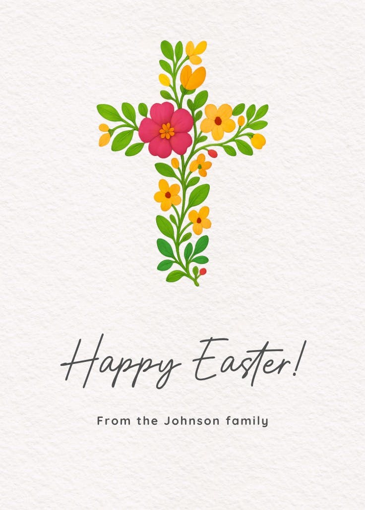 Floral cross - tarjeta de pascua