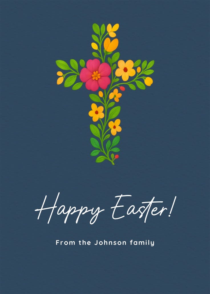 Floral cross - tarjeta de pascua