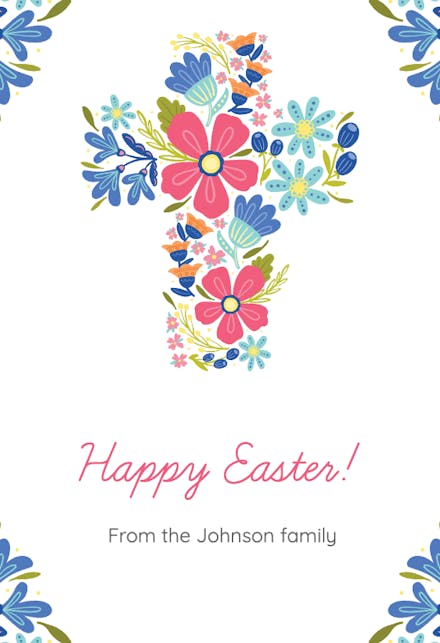 Floral Cross - Easter Card