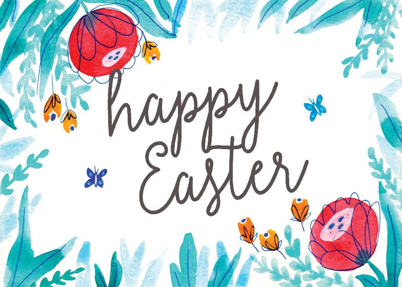 Floral easter - holidays card