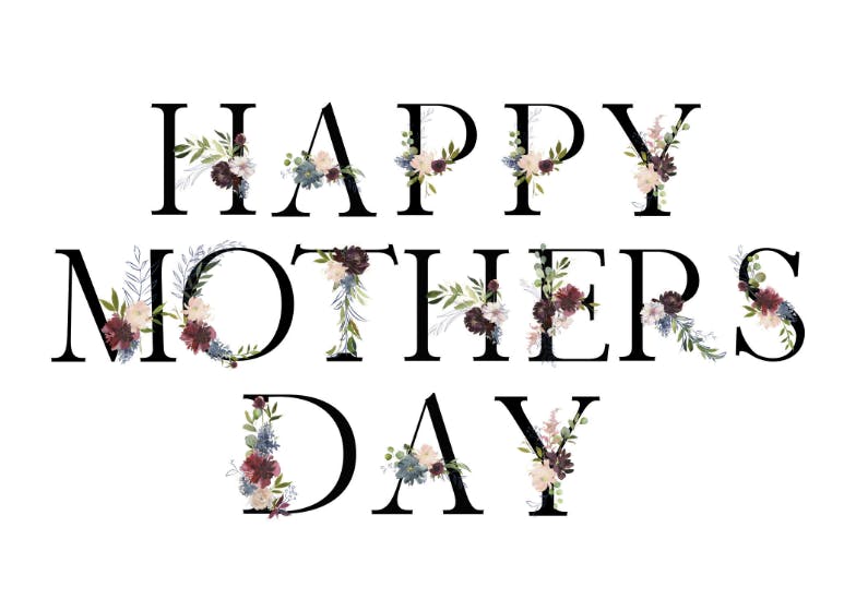 Floral letters -  tarjeta del día de la madre