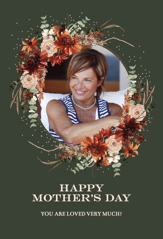 Floral terracotta frame Mother's Day Card Greetings Island