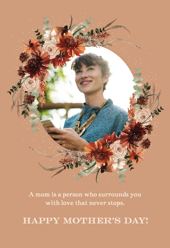 Floral terracotta frame - Mother's Day Card | Greetings Island