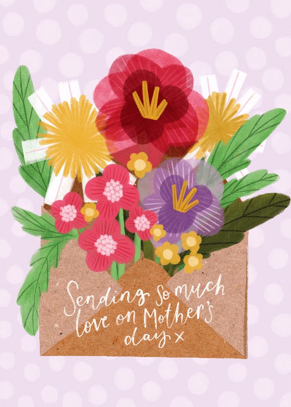 Floral wishes -  tarjeta del día de la madre