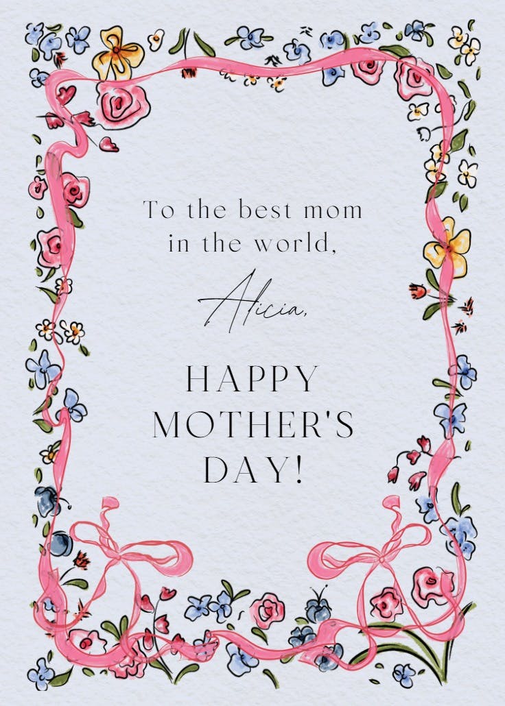 Flourished love - mother's day card