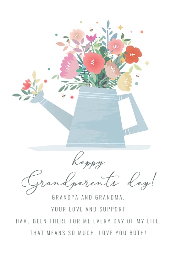 Flourishing flowers -  tarjeta para el día de los abuelos