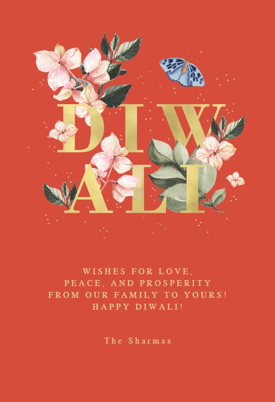 Flower typography - diwali card