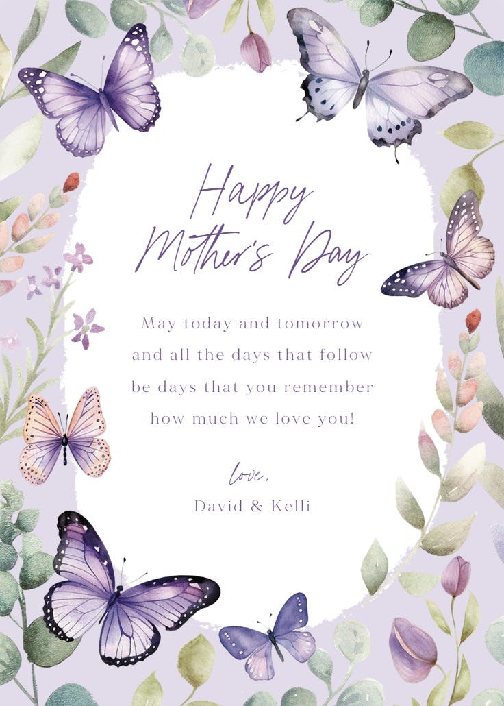 Flutter by - mother's day card