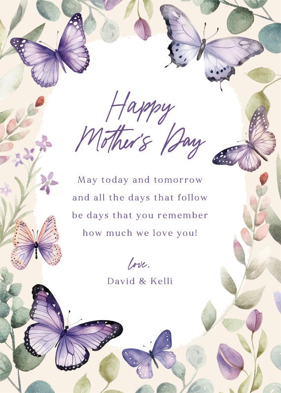 Flutter by - mother's day card