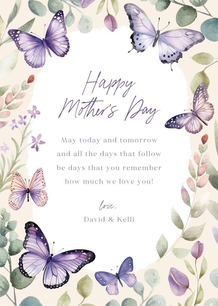 Flutter by - mother's day card