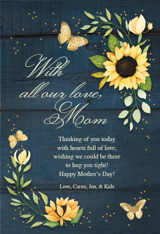 Fluttering visitors - mother's day card