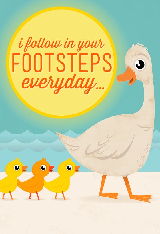 Follow your footsteps - tarjeta del día de la madre
