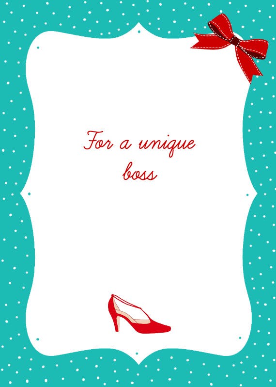 For a unique boss - boss day card