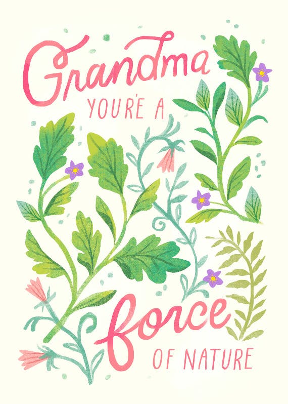 Force of nature -  tarjeta para el día de los abuelos