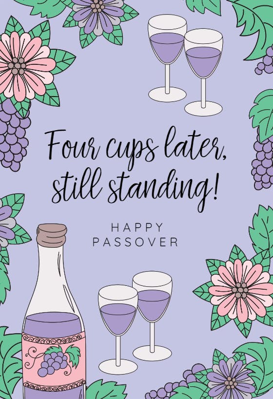 Four cups - passover card