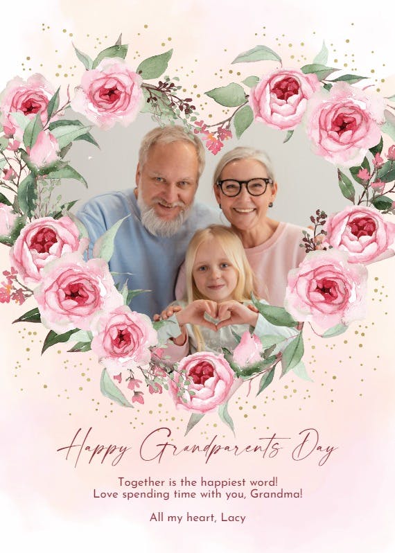 Fragrant heart -  tarjeta para el día de los abuelos