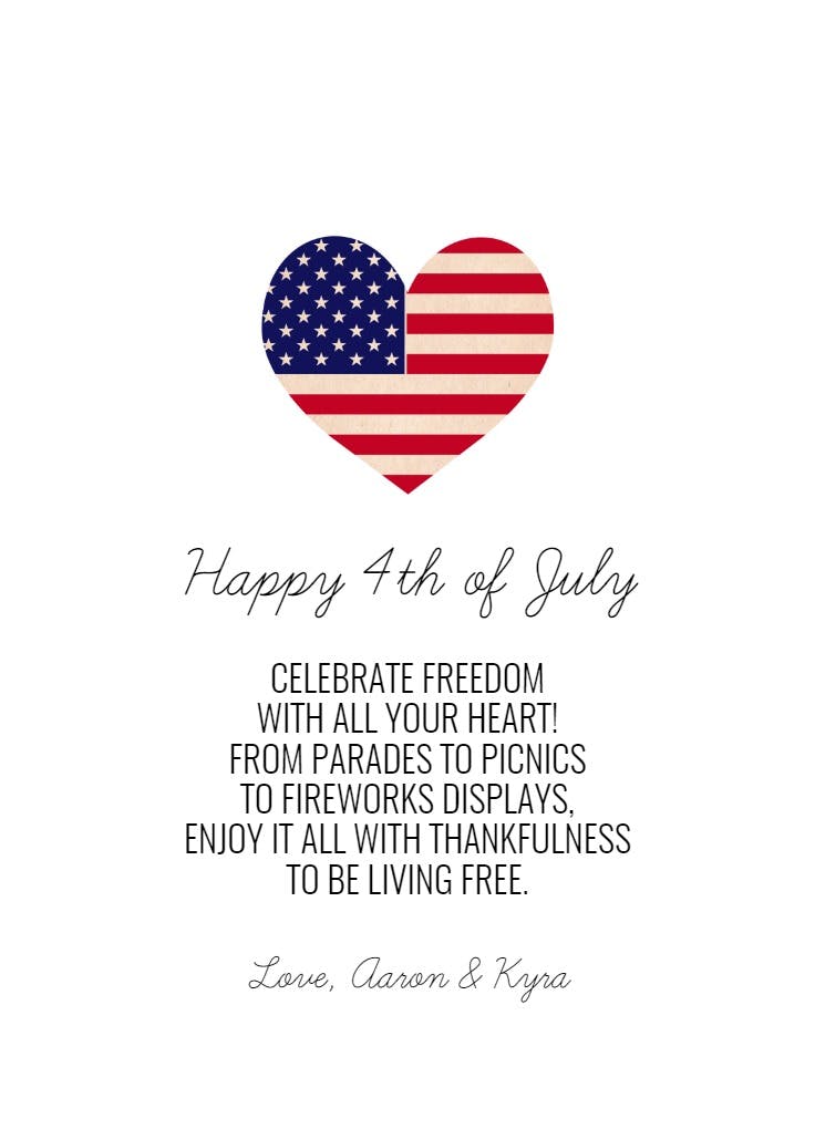 Free at heart - 4th of july greeting card