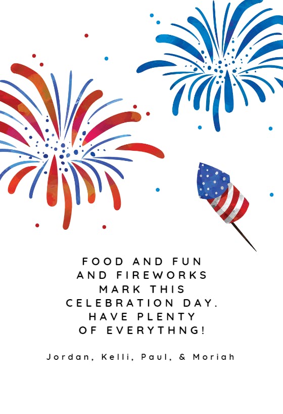 Freedom celebration - holidays card