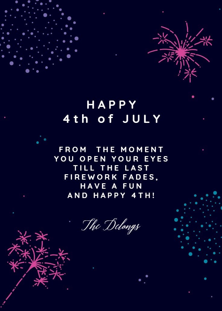 Freedom fireworks - 4th of july greeting card