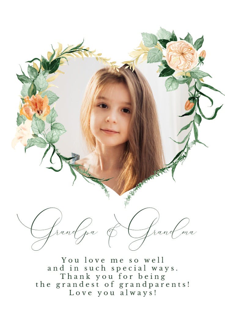 From my heart - grandparents day card
