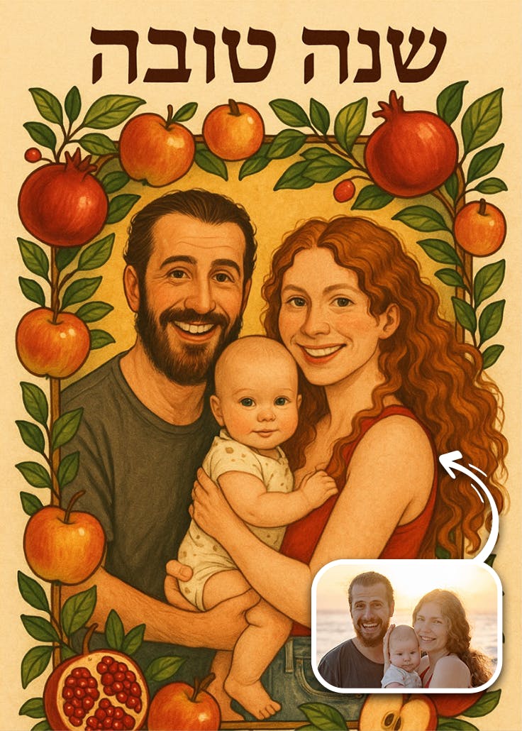 Fruitful festivities - tarjeta de rosh hashanah