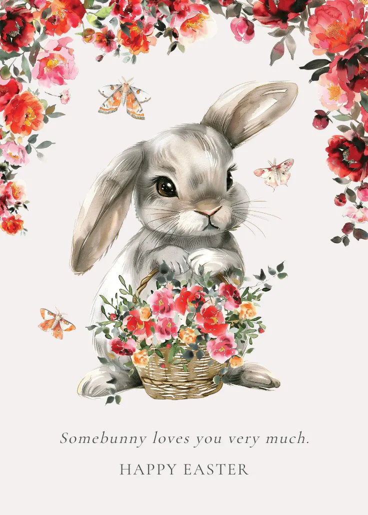 Funny bunny - tarjeta de pascua