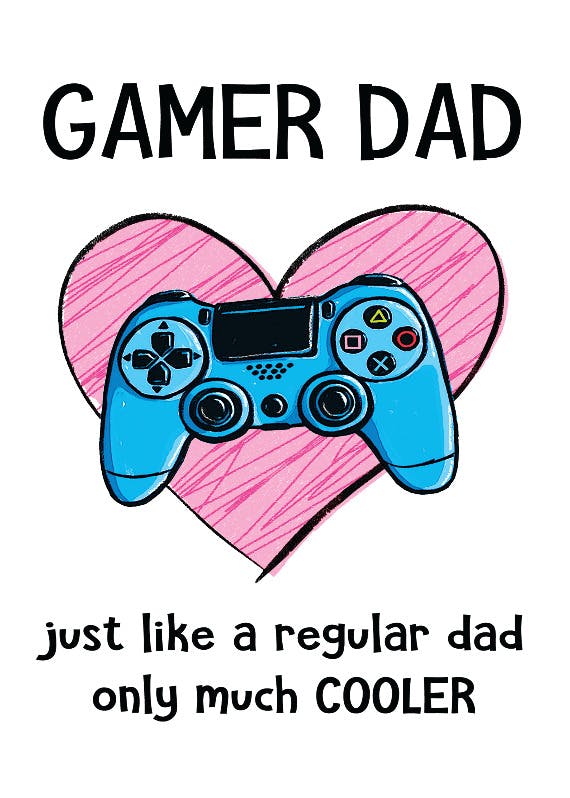 Gamer dad card -  tarjeta de cumpleaños gratis