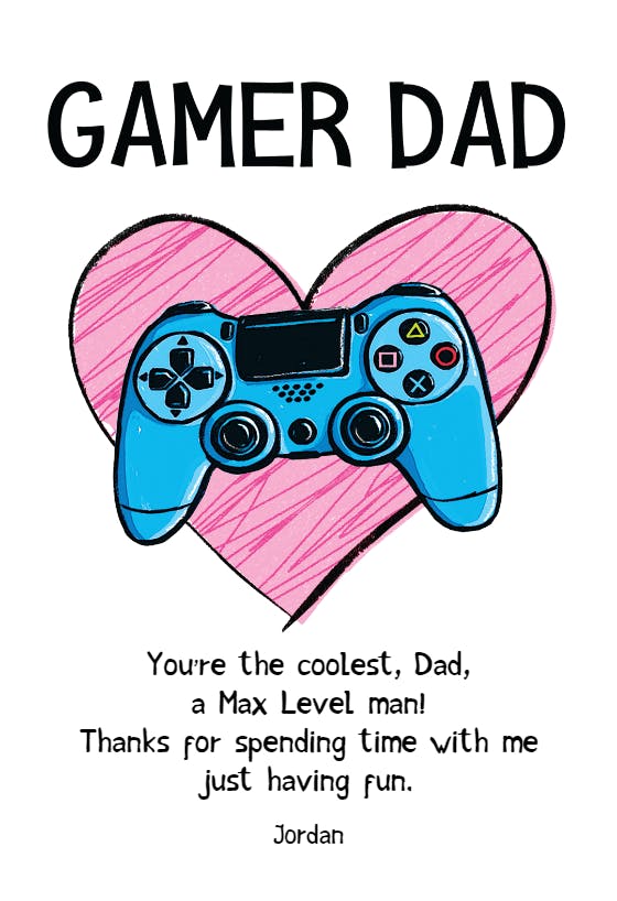 Gamer guy - father's day card