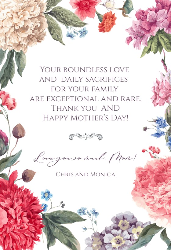 Garden of love - mother's day card
