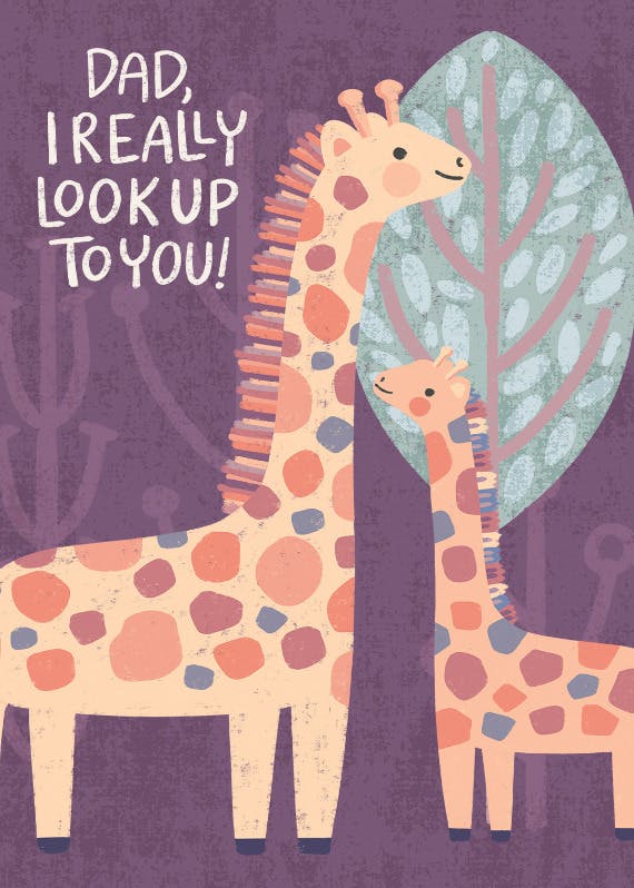 Giraffe father's day - father's day card