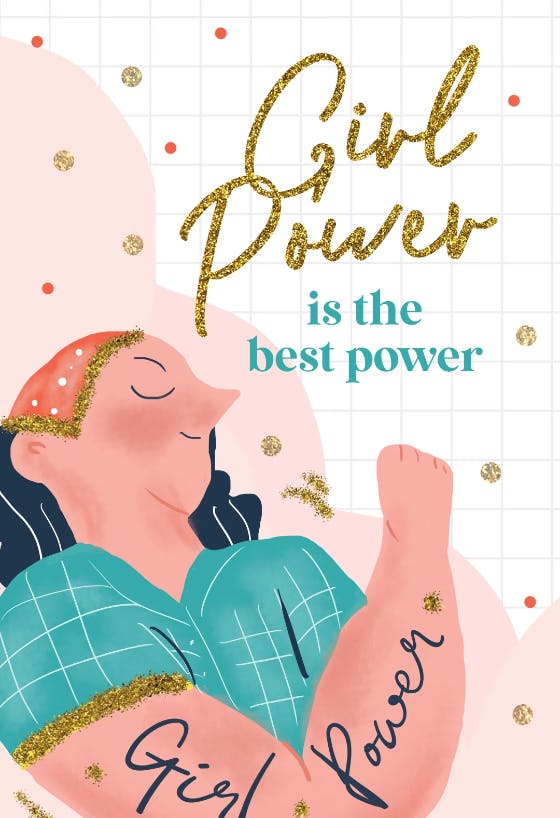 Girl power women's day - tarjeta del día de la mujer