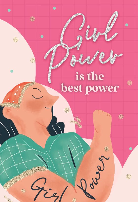 Girl power women's day - tarjeta del día de la mujer