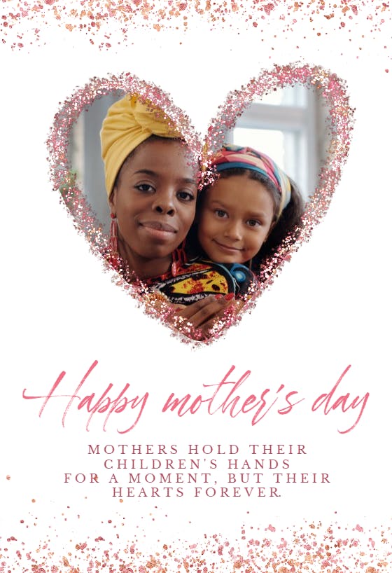 Glitter heart -  tarjeta del día de la madre
