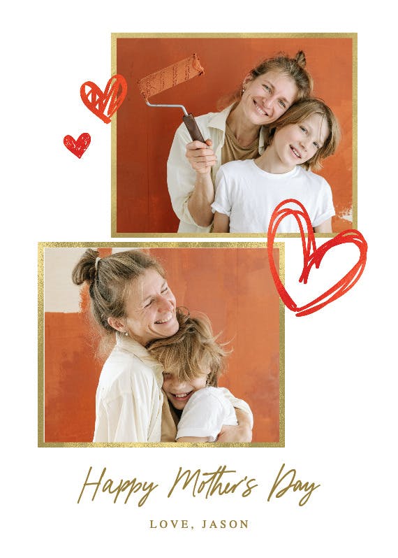 Glitter heart - tarjeta del día de la madre