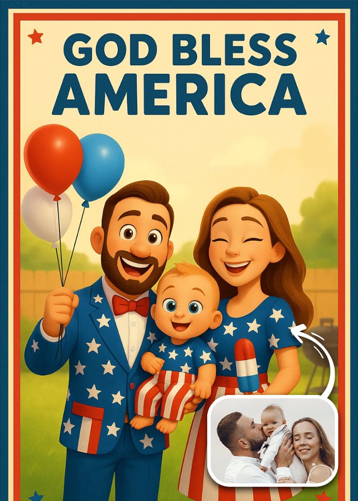 God bless america - tarjeta del 4 de julio