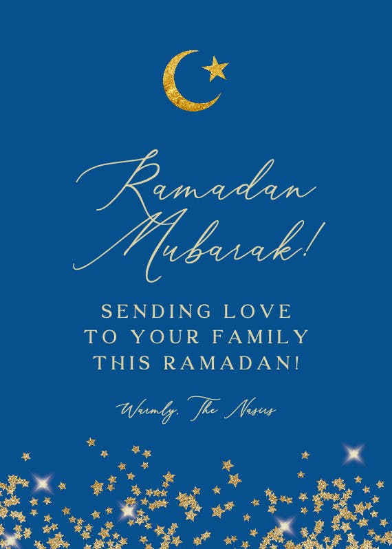 Gold star confetti frames - ramadan card
