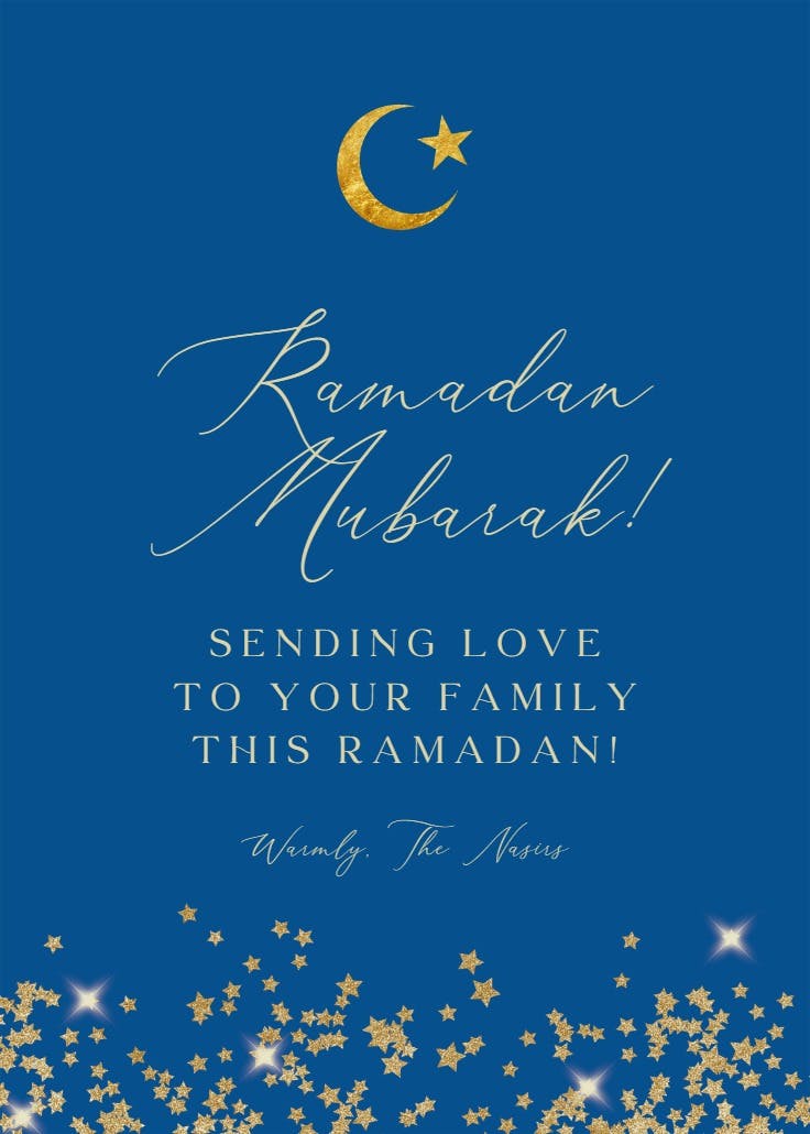 Gold star confetti frames - ramadan card