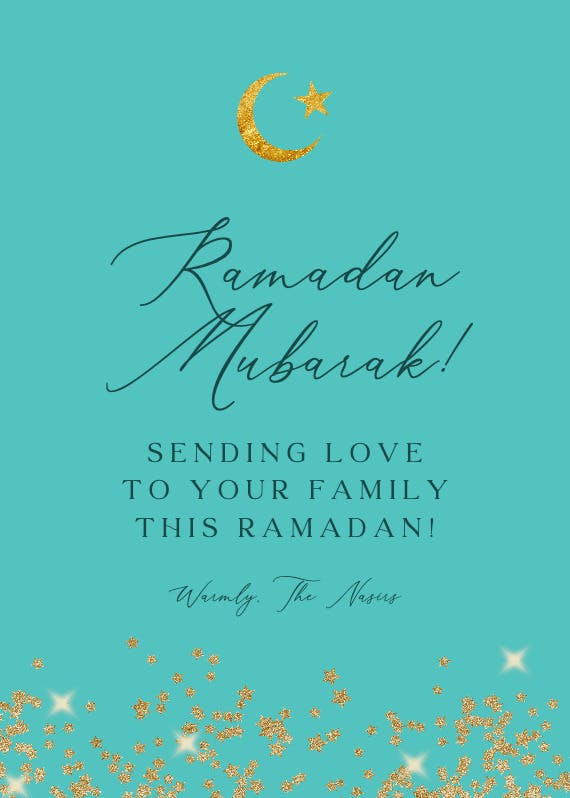 Gold star confetti frames -  tarjeta de ramadán