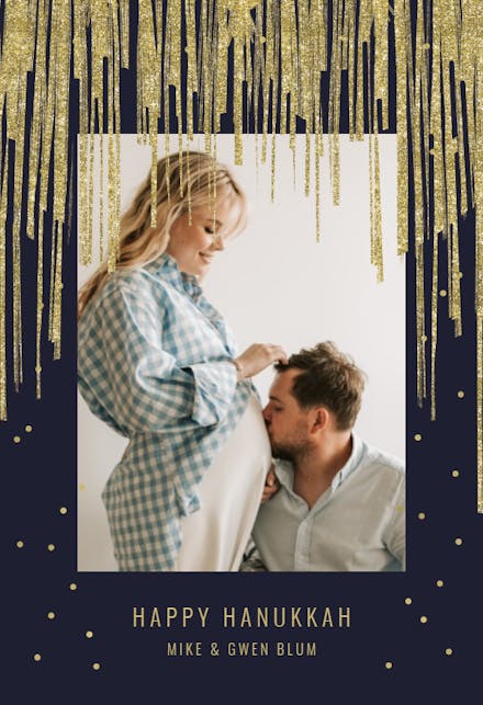 Gold stripes - Hanukkah Card