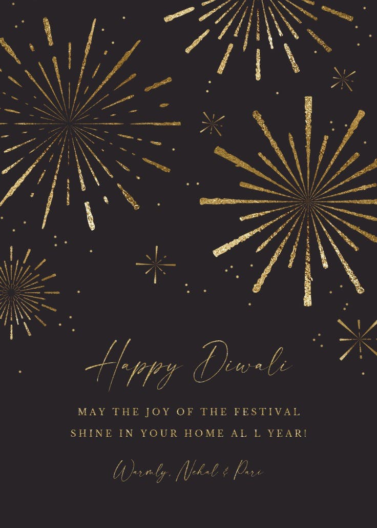 Golden fireworks - diwali card