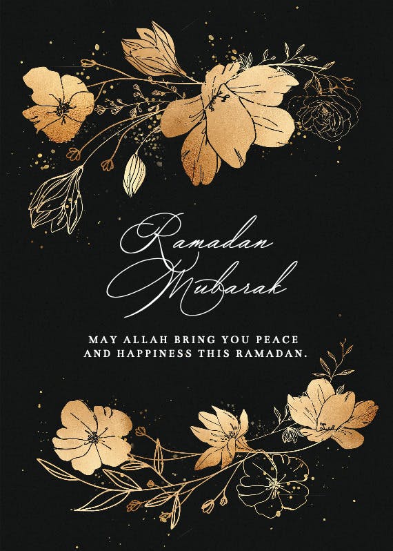 Golden flowers - ramadan card