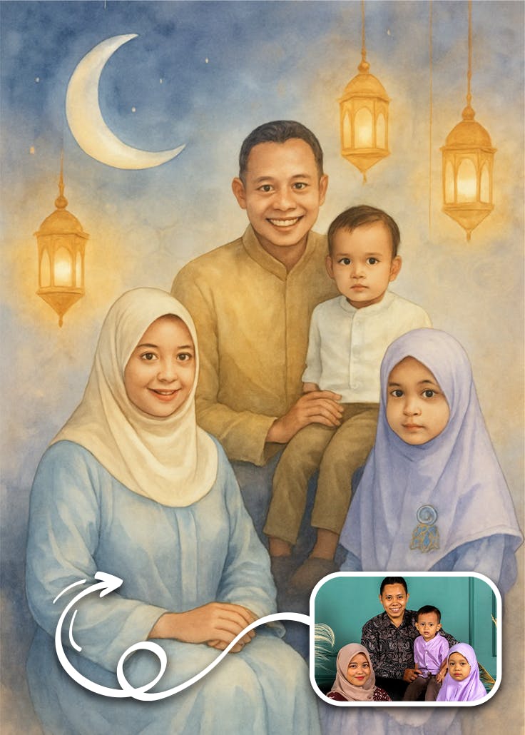 Golden lights - tarjeta de ramadán