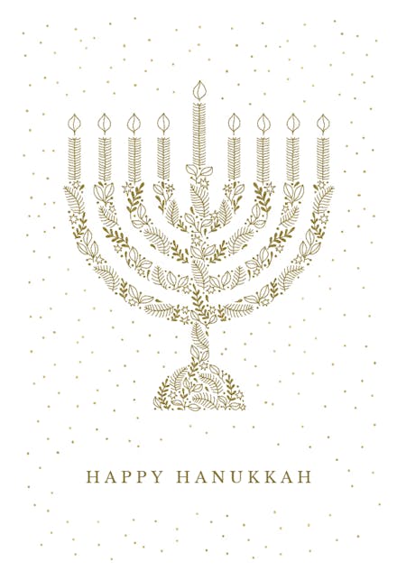 Golden Menorah - Tarjeta de Hannukah