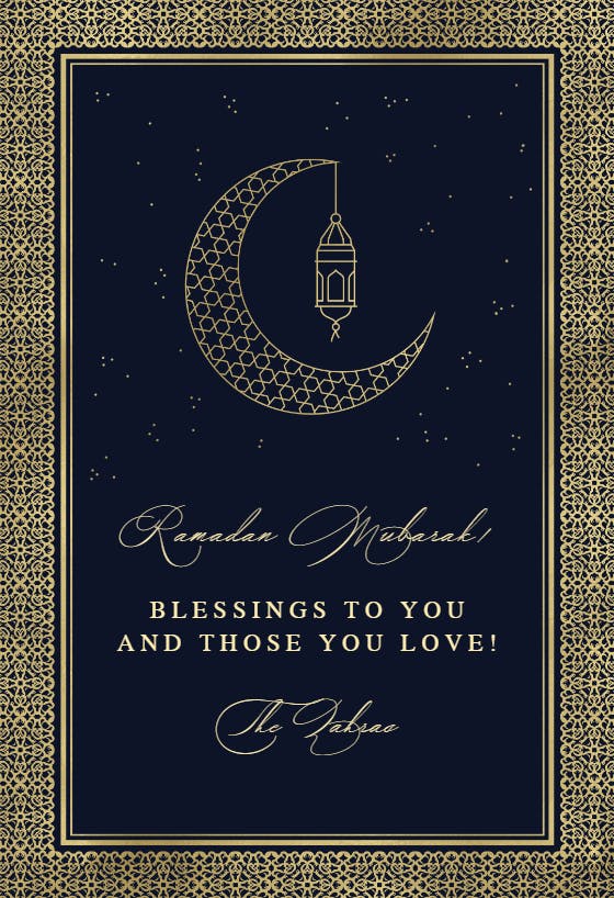 Golden ornament frame - ramadan card