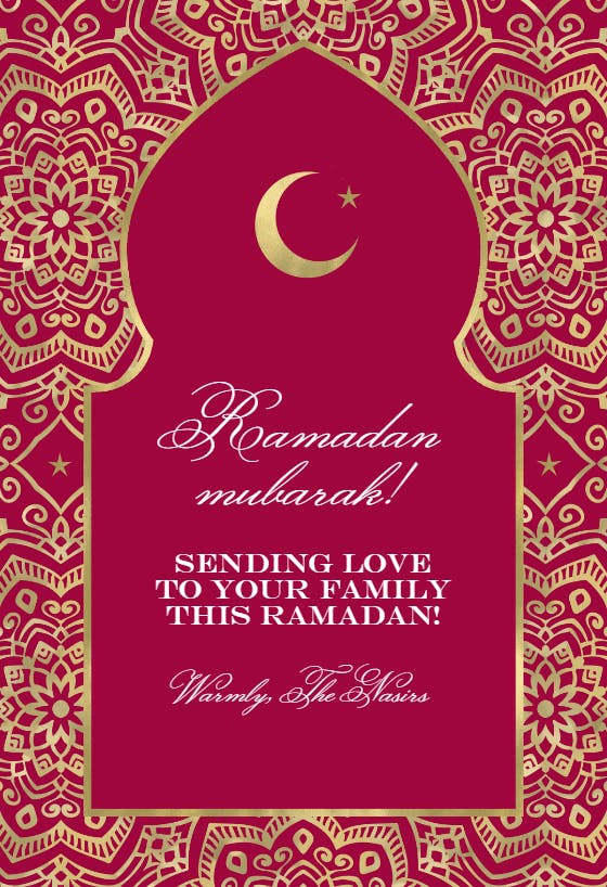 Golden ramadan vault - ramadan card