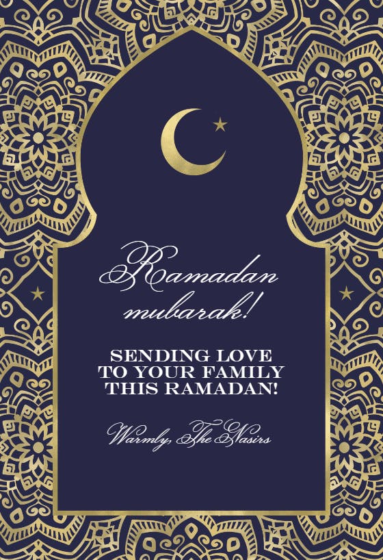 Golden ramadan vault - ramadan card